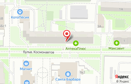 Ателье Грация на бульваре Космонавтов на карте
