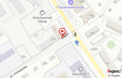 Отделение Почта Банк на улице Комарова на карте