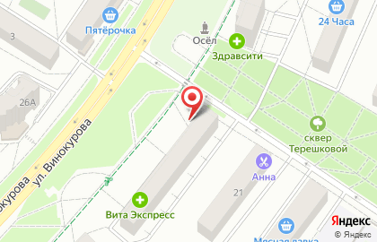 Торговый дом Центральный на улице Винокурова на карте