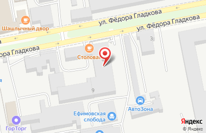 Торгово-производственная компания Ефимовская слобода на улице Федора Гладкова, 9 на карте