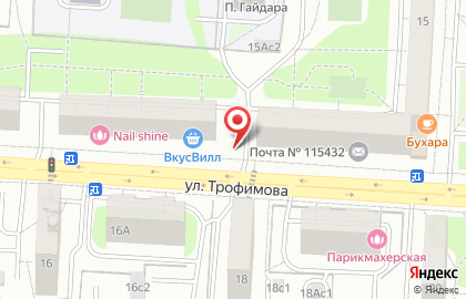 Киоск по продаже хлебобулочных изделий, Южнопортовый район на улице Трофимова на карте