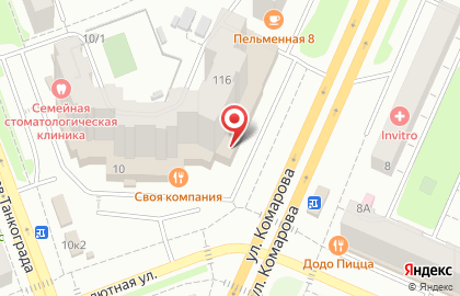 Компания Аквамарин на улице Комарова на карте