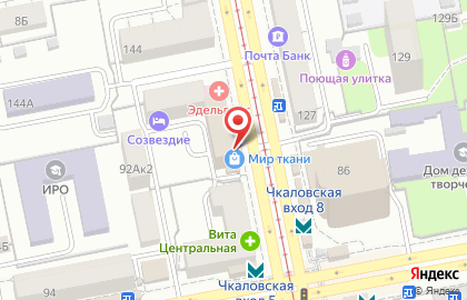 Магазин Мир ткани в Екатеринбурге на карте