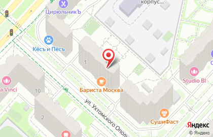 Тесла на улице Ухтомского Ополчения на карте
