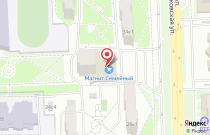 Гипермаркет Магнит Семейный на Московской улице на карте