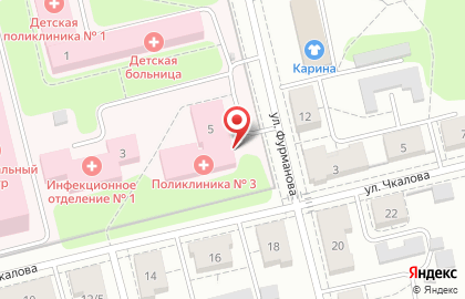 Поликлиника №3 Коломенская ЦРБ на улице Фурманова в Коломне на карте