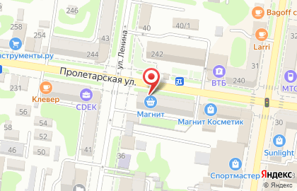 Универсам Магнит на Пролетарской улице на карте