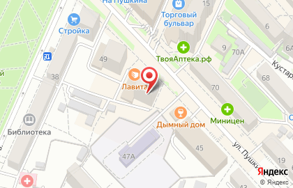 Магазин расходных материалов для салонов красоты Моделон на улице Пушкина на карте