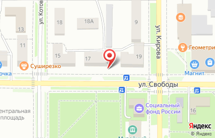 Сеть центров продаж и обслуживания МегаФон на улице Свободы на карте