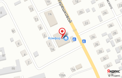 Магазин мебели Комфорт, магазин мебели на улице Терешковой на карте