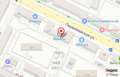 Магазин электронных компонентов Микрон на Первомайской улице на карте