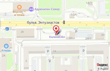 АЗС Калина Ойл на бульваре Энтузиастов, 2е на карте