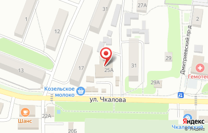Супермаркет Магнит на улице Чкалова на карте