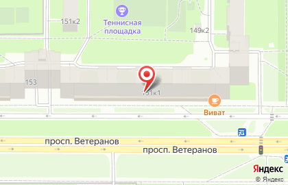 Центр замены остекления балконов на проспекте Ветеранов на карте