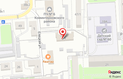 Управление социальной защиты населения Коминтерновского района в Коминтерновском районе на карте