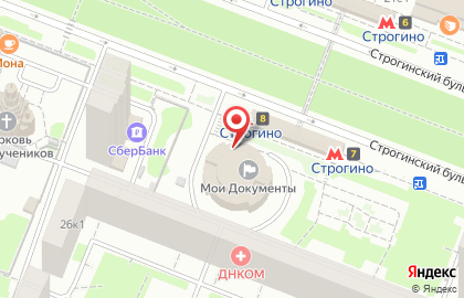Банкомат ВТБ на Строгинском бульваре на карте