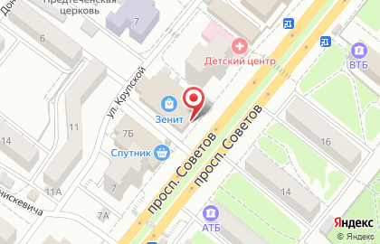 Торговый центр Зенит в Железнодорожном районе на карте