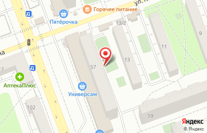 Карандаш на улице Героев Танкограда на карте