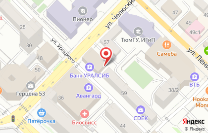 Лизинговая компания УРАЛСИБ на улице Челюскинцев на карте