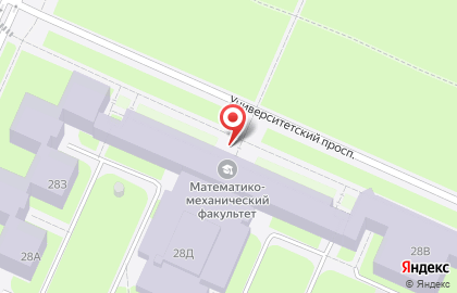 Санкт-Петербургский Государственный Университет на Университетском проспекте на карте