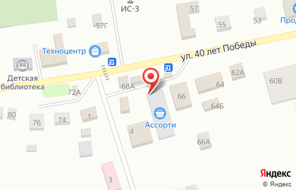 Магазин продовольственных товаров и мелочей Ассорти на карте