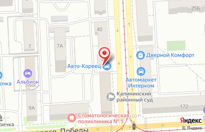 Магазин по продаже запчастей для корейских автомобилей Альфа-Кореец в Курчатовском районе на карте