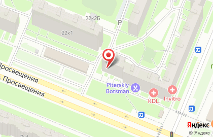 Отделение службы доставки Boxberry на проспекте Просвещения на карте