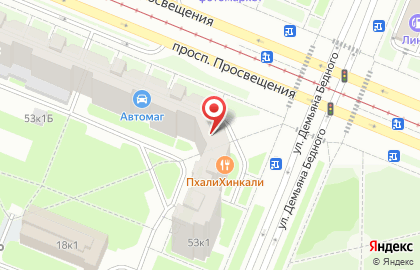 Барбершоп Borodach на проспекте Просвещения 53к1 на карте