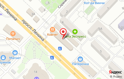 Зоомагазин Лапочки на проспекте Ленина на карте
