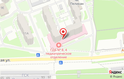 Детская городская поликлиника №10 на улице Рудольфа Удриса в Дзержинске на карте