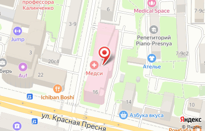 Клинико-диагностический центр МЕДСИ на Красной Пресне на карте