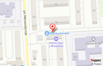 Зоомагазин Братец Кролик на улице Металлистов на карте
