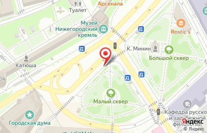 Указатель системы городского ориентирования №5446 по ул.Минина и Пожарского площадь, д.1а р на карте