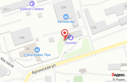 АЗС ЛУКОЙЛ на Артинской улице на карте