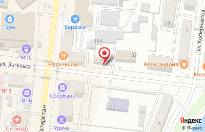 Кафе быстрого питания ПиццаМания на улице Энгельса на карте