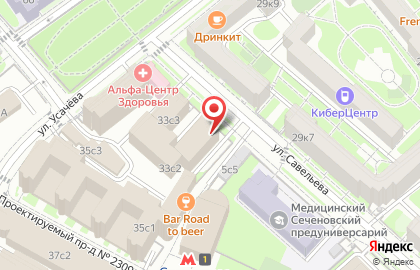 ТЦ Спектр на улице Усачёва на карте