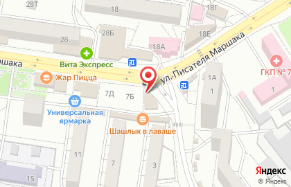 Магазин разливного пива Бир Мир на улице Писателя Маршака на карте