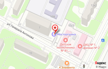 Торговая компания МосТоргШина на улице Генерала Антонова на карте