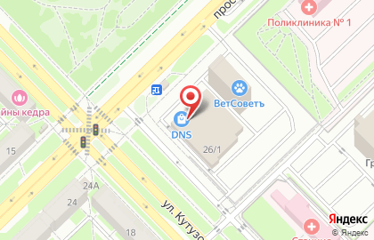 Супермаркет цифровой техники и бытовой электроники DNS на улице Бардина, 26/1 на карте