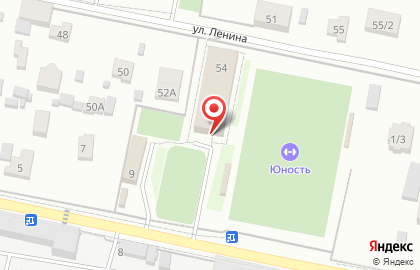 Спортивный комплекс Юность на улице Ленина на карте