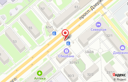 Дзержинский район Киоск по продаже фруктов и овощей на проспекте Дзержинского на карте