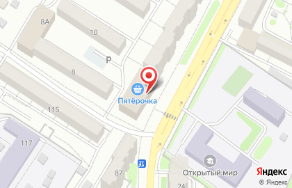 Продуктовый магазин в Центральном районе на карте