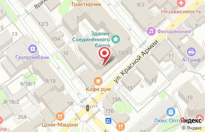 Банкомат на улице Красной Армии на карте