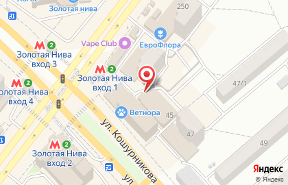Киоск по продаже кондитерских изделий на улице Кошурникова на карте