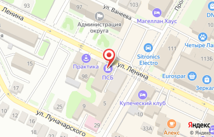 Отделение Промсвязьбанка на улице Ленина на карте