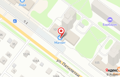 Супермаркет Магнит у дома на улице Пятилетки на карте