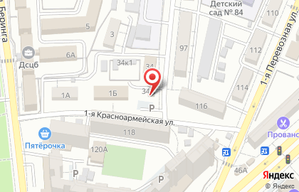 Продовольственный магазин в Астрахани на карте