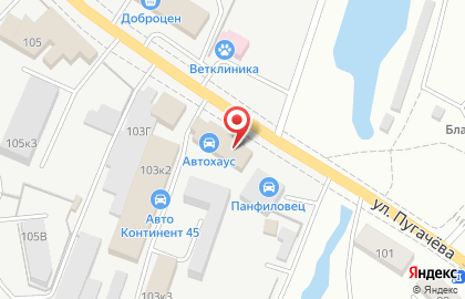 Многопрофильная фирма Аквасфера на улице Пугачёва на карте