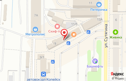 Сеть салонов связи МегаФон на улице Сутягина, 9 в Копейске на карте