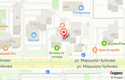 Центр хорошего слуха Радуга звуков на улице Маршала Чуйкова на карте